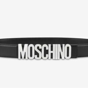 Moschino Black Belt Bag with Silver Logo
